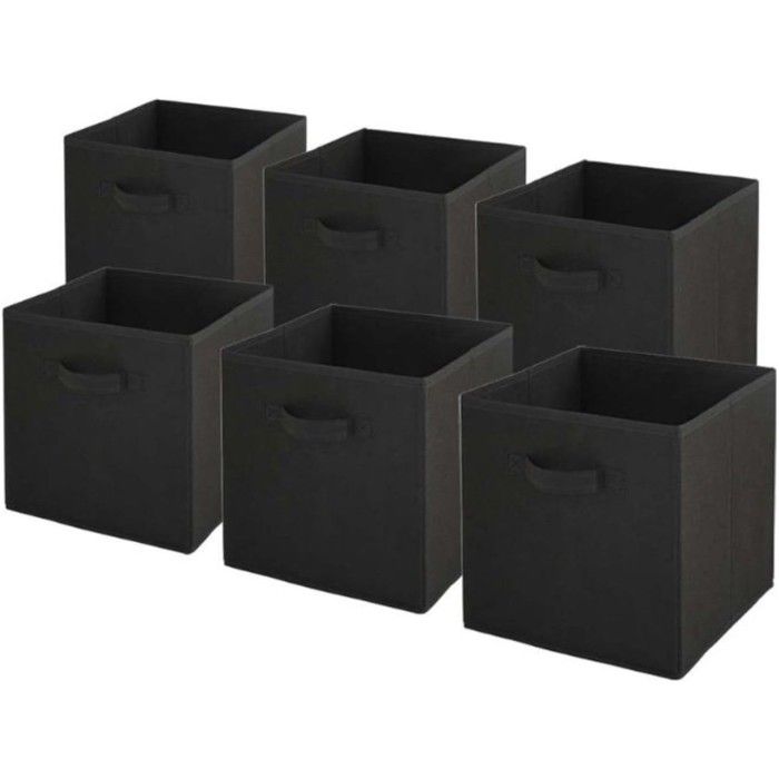 Le noir Panier de rangement en feutre Bouton d'ouverture Vêtements Le noir Panier de rangement en feutre Bouton d'ouverture Vêtements
