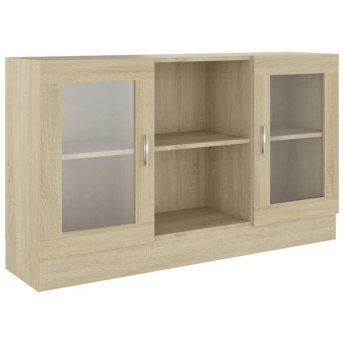 CLOUD Meuble de rangementCommode Armoire Armoire à vitrine Chêne sonoma 120x305x70 cm Bois dingénierie CHYNEW7106116
