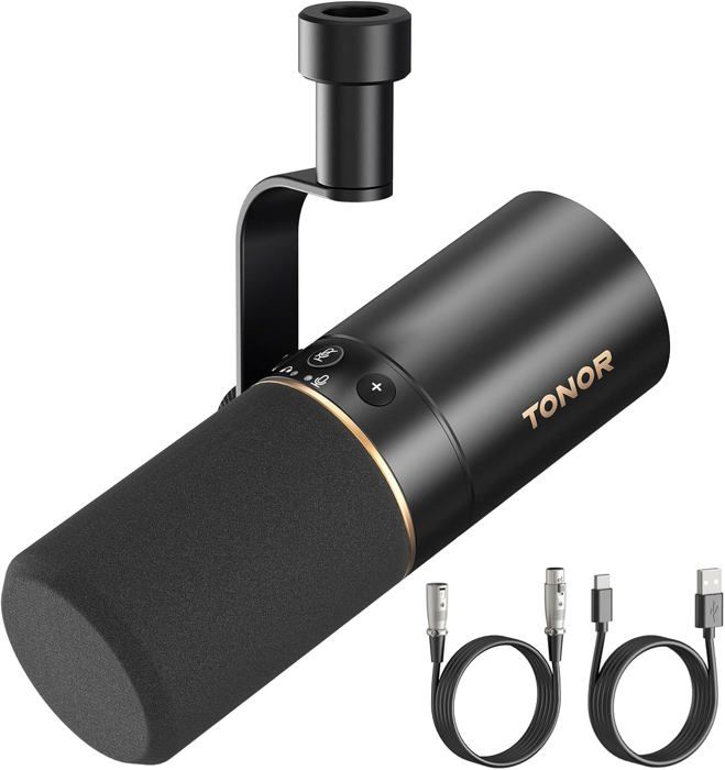 USB/XLR Micro Dynamique Cardioïde Microphone pour Podcasting Gaming Streaming Broadcasting Enregistrement Vocal