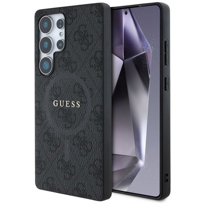Guess GUHMS25LG4GFRK Leather 4G Colored Ring Classic Logo MagSafe Case Samsung Galaxy S25 Ultra