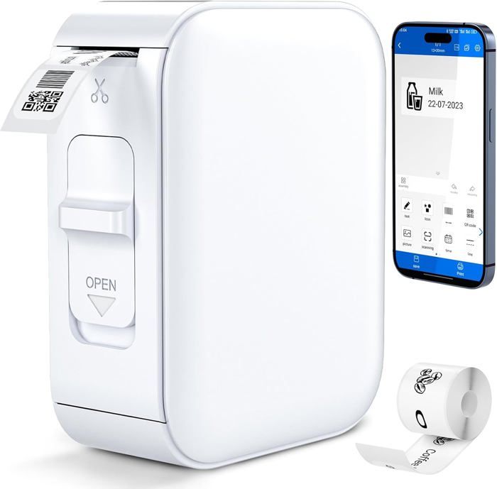 Étiqueteuse Sans Fil，Mini Imprimante Thermique，Imprimante Portable，Imprimante Autocollant，App Connexion，LImpression Thermique