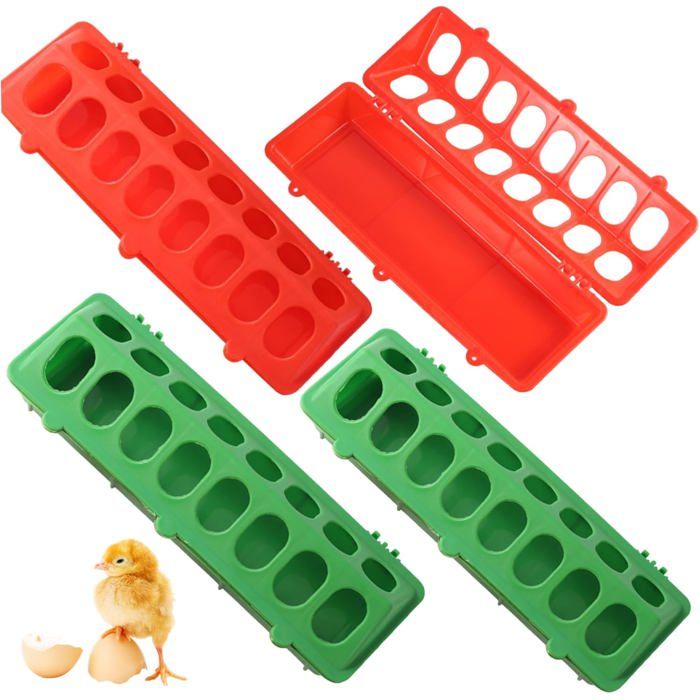 Comparer les prix de Mangeur de Poussin mangeoire de caille 4pcs Pouces à Rabat Rouge et Vert Pigeon/bébé Poussin avec Jardin avec Jardin