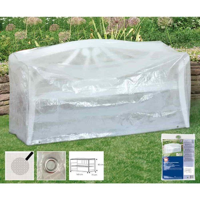 Housse de Protection pour Banc de Jardin 3 Places 160x80x75cm Transparente et Durable