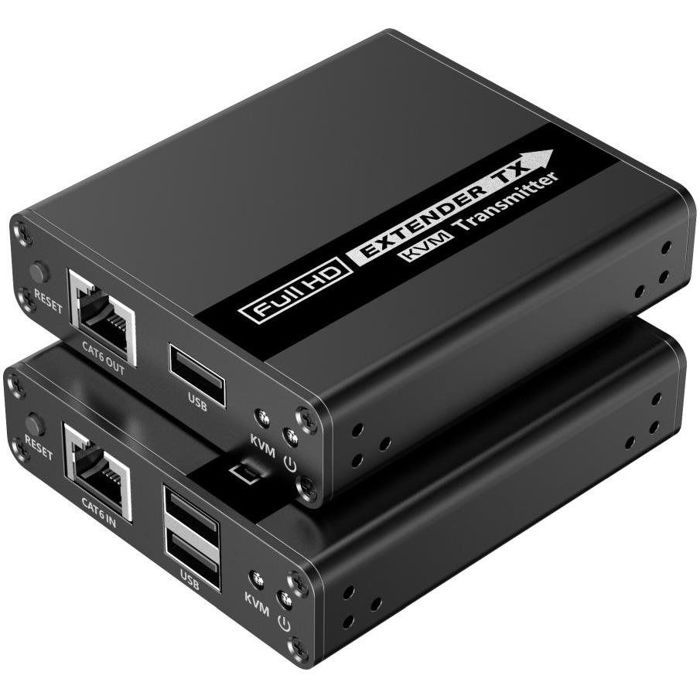 Extender HDMI KVM - PREMIUMCORD - 4K et FULL HD 1080p - Transmission USB - 70m - Boîtier Métallique