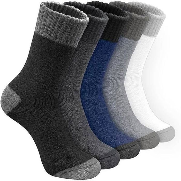 6 Paires Chaussettes Homme Hiver Mérinos Épaisses – Chaleur & Confort Ultimes Pour Froid