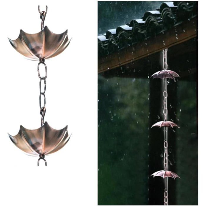 Giyofom Chaîne De Pluie En Métal - Cloche Décorative Pour Gouttières, Installation Facile, Bruit Apaisant