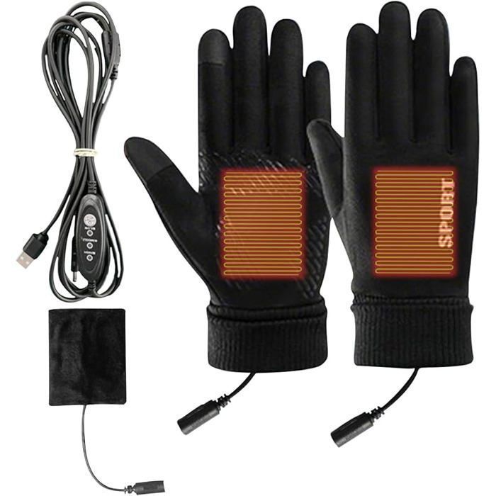 Gants Chauffants Rechargeables USB - 3 Réglages Température, Tactiles, Pour Moto, Ski, Camping