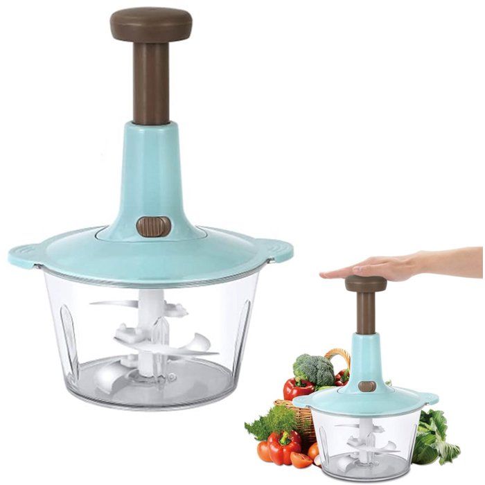 Hachoir à légumes - 2 L - Hachoir à légumes - Hachoir multifonction - Robot culinaire manuel facile à utiliser - Trancheuse et