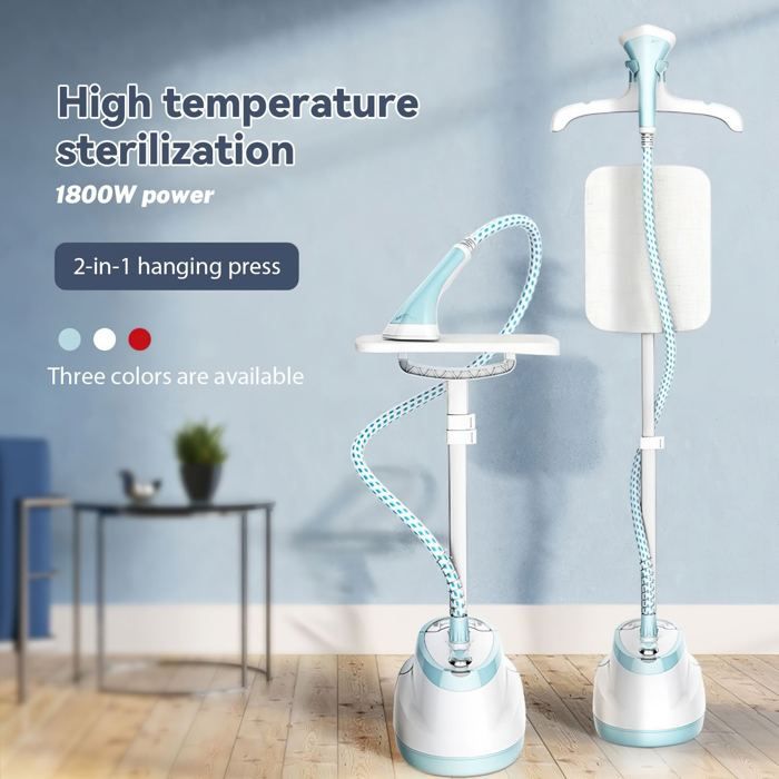 Défroisseur vapeur 2 en 1 - Défroisseur Vapeur Vertical - 1800W/1.6L - 10 vitesses - Trois réglages de hauteur - Tous les Tissus - Uverbon