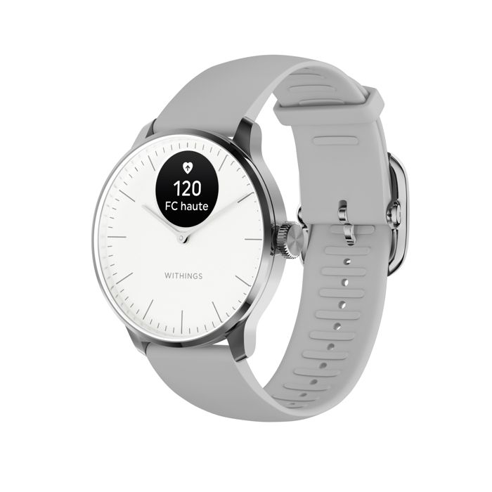 WITHINGS ScanWatch Light - Montre connectée santé cardiovasculaire 37mm Blanc