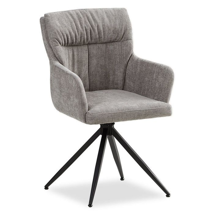 Chaise rembourrée Lin gris unité pivotant avec accoudoirs Cuisine Salle à manger Bureau Chaise rembourrée Lin gris unité pivotant avec accoudoirs Cuisine Salle à manger Bureau