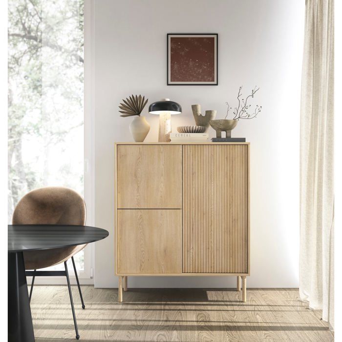 Buffet haut 3 portes – TAVO – Cremona Eiche – 103 cm Buffet haut 3 portes – TAVO – Cremona Eiche – 103 cm