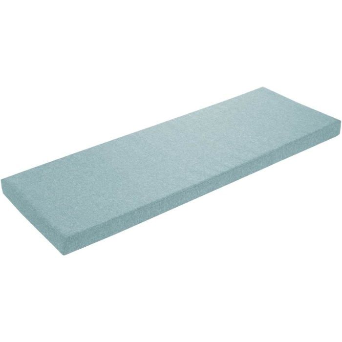 sleepling Coussin de Banc 120x40 cm turquoise Coussin dAssise Extérieur/Intérieur Housse Lavable Antidérapant Fabriqué en UE