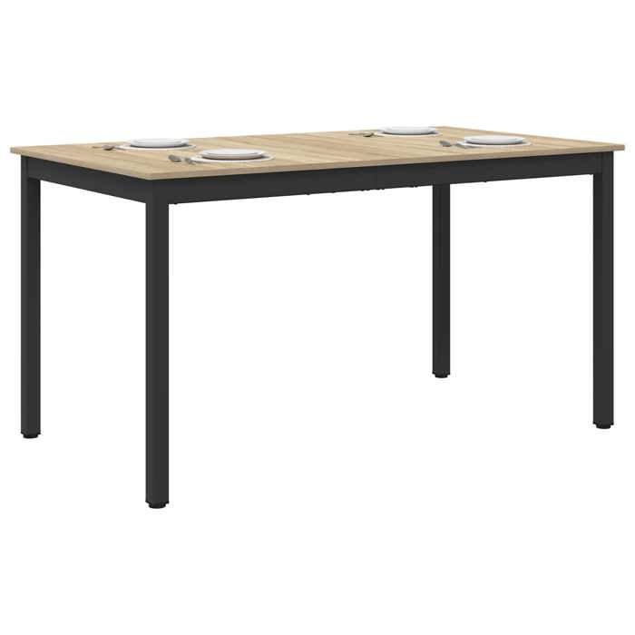Les SoldesTable de salle à manger - Table de salon rectangulaire au style industriel - / Table de repas 140 x 80 x 75 cm MÉTAL tvw