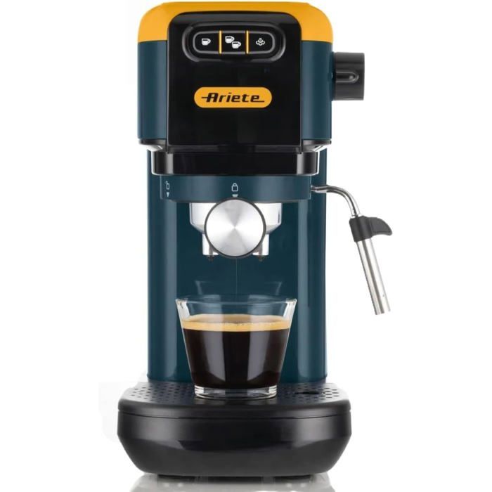 Machine À Café Percolateur 1300W15 BarsExpresso CappuccinoThéDosettes ESE Et Café MouluFiltre 1-2 TassesMango Yellow