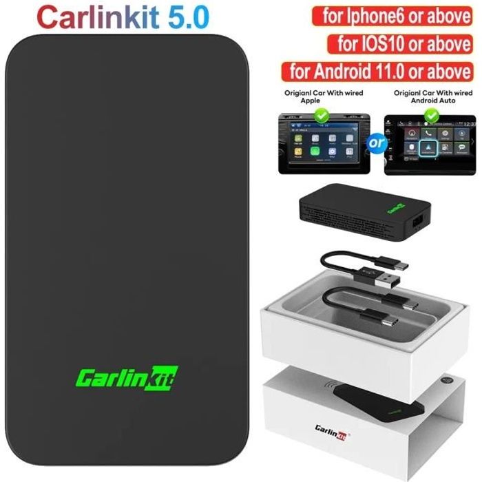 Carlinkit 5.0 - CarlinKit-Adaptateur sans fil 2Air CarPlay, Apple Android, Auto, Boîte de navigation de voitu