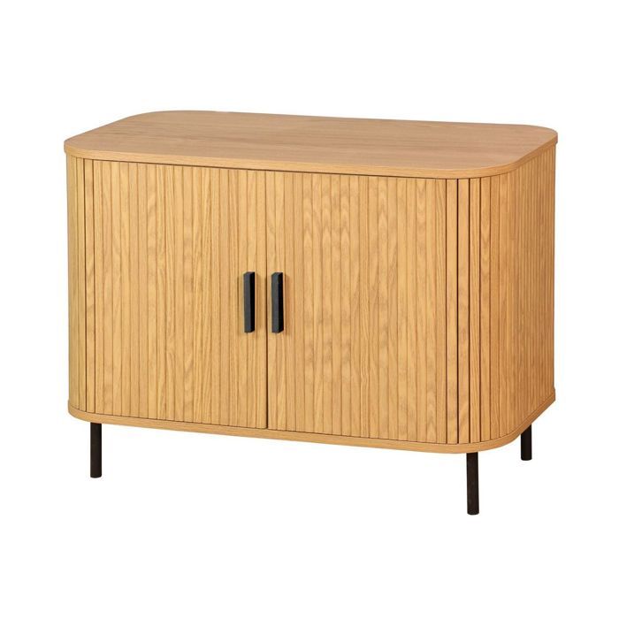 Commode en bois et métal à lamelles Kyoto Commode en bois et métal à lamelles Kyoto