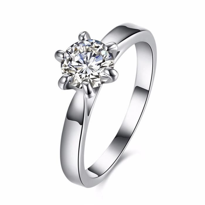 Bague Femme Solitaire Plaqué Or