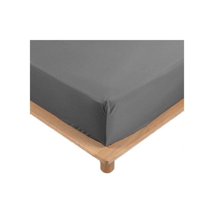Draps Housse - PROMO LINGE - LIA - Percale de Coton 78fils - 200x160cm - anthracite