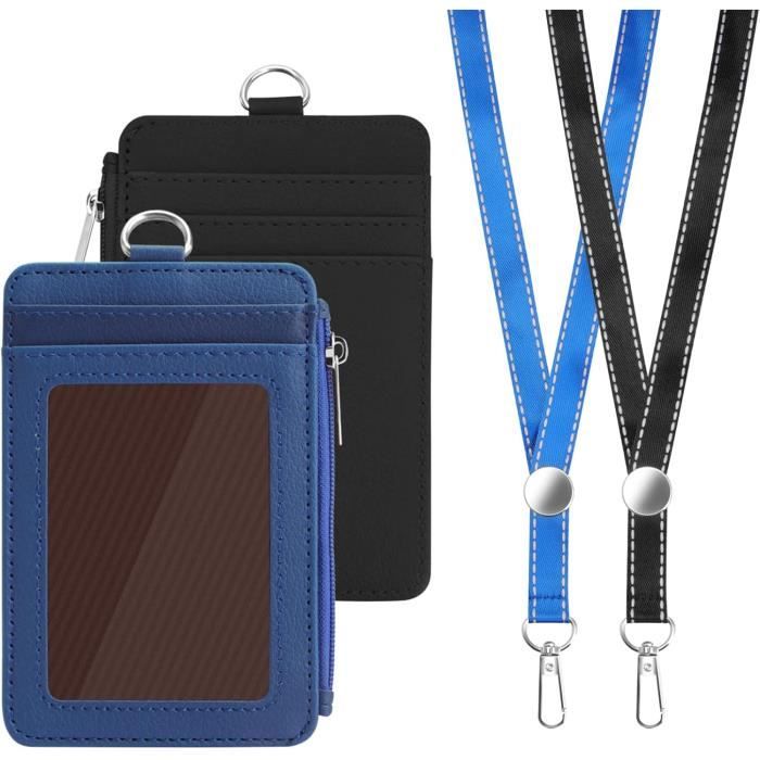 Lot De 3 Porte-badges / Porte-cartes Avec Clip - Noir, Plastique, étanche - 11x7x0.5 Cm