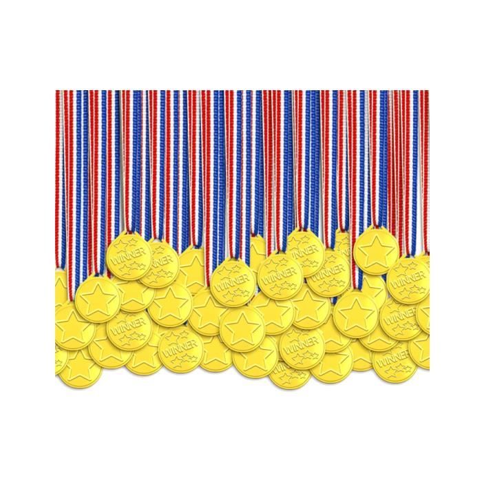 Lot De 6 Médailles Olympiques Dorées En Métal Pour Enfants