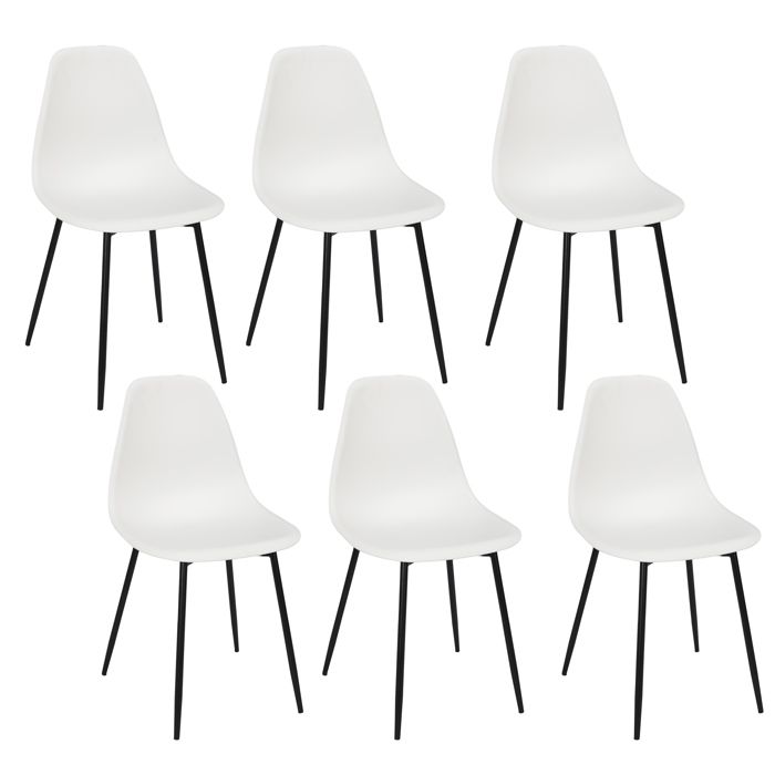 Chaise - Home Deco Factory - Gustav - Design épuré - Blanc