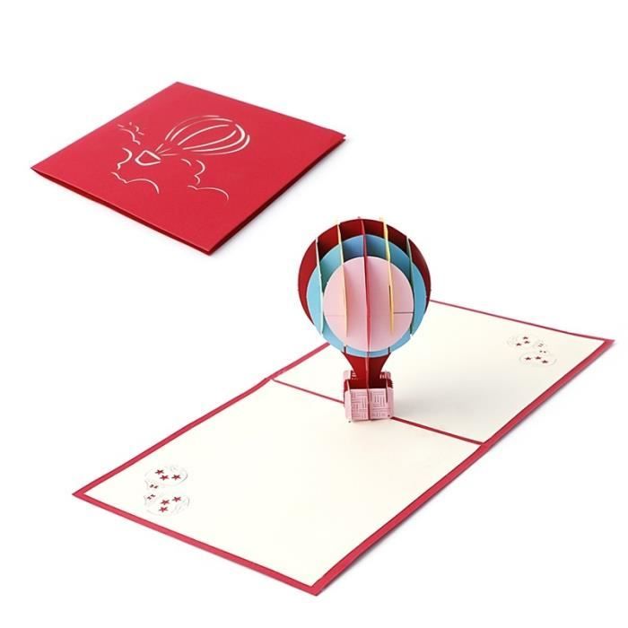 Carte Postale Montgolfiere 3d Pop Up Cartes De Voeux Mariage