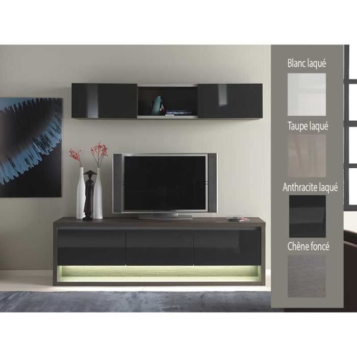 Etagere Murale Couleur Chene Fonce Avec Porte Coulissante