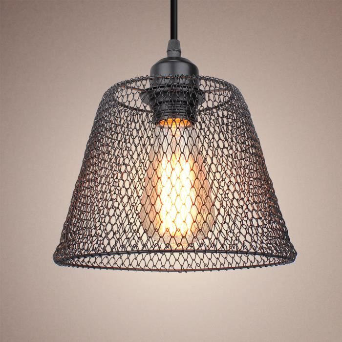 blanc Industriel Suspension Luminaire R/étro Lustre Plafonnier Vintage Noir Lampe Cage /Éclairage de Plafond Abat-jour en M/étal pour Restaurant Salon Chambre Cuisine Bar Couloir sans ampoule
