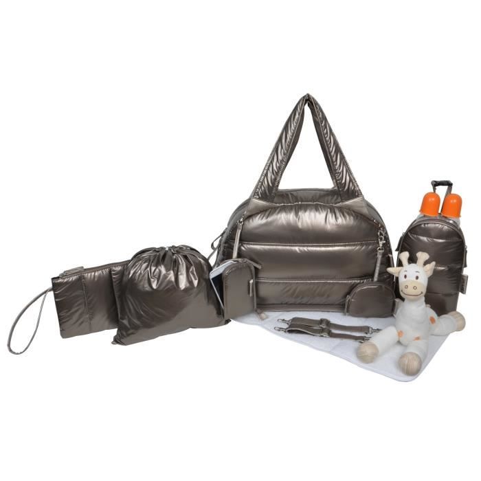 Baby on board Sac a langer Doudoune bag metallique sac 24h aspect ouatine tapis a langer sac repas thermo trousse accrssoires Cdiscount Puericulture Eveil bebe