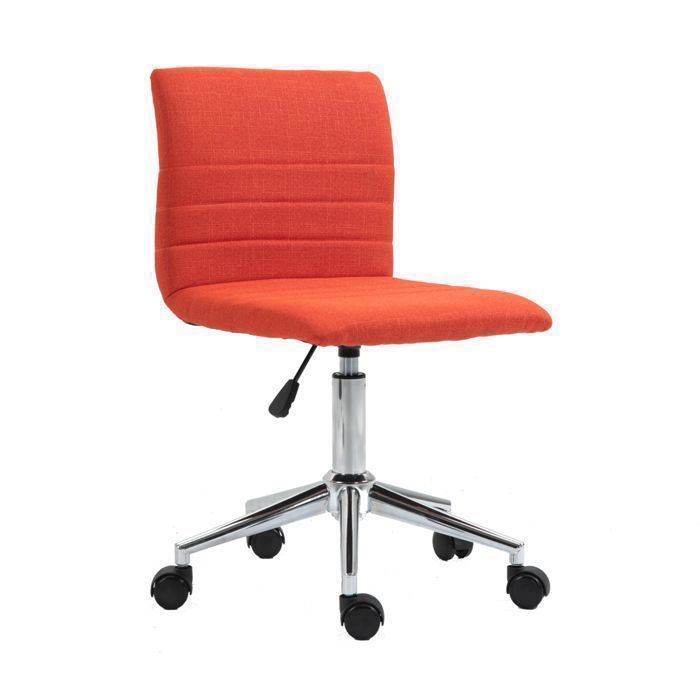 SVITA LINUS chaise de bureau chaise pivotante pour enfants + roues housse en tissu rouge