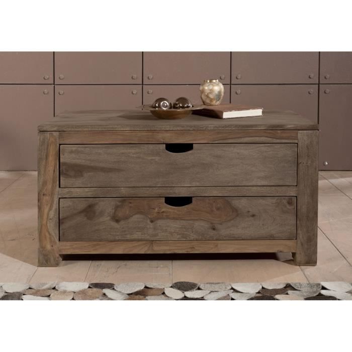 Commode basse - Bois massif de palissandre huil&eacute; - NATURE GREY 0124 