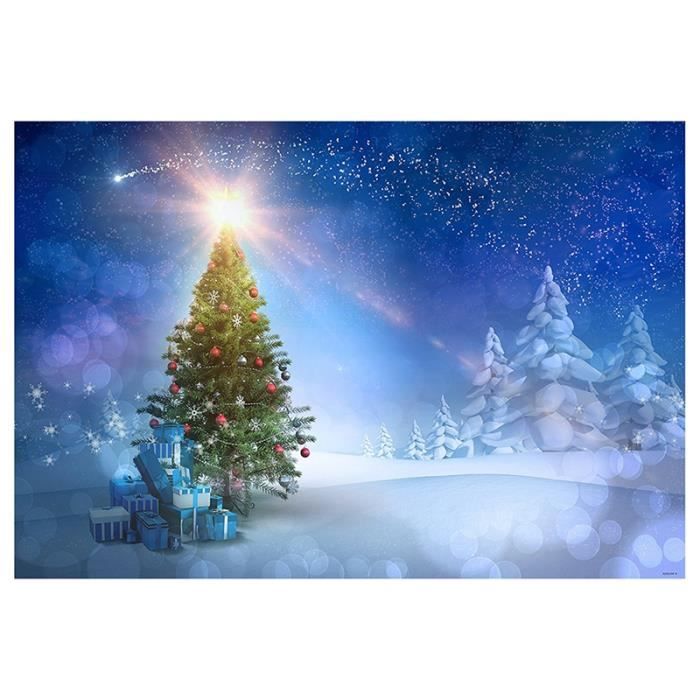 7x5ft Blue Fond De Photographie Noel Du Motif De Ciel Neige Arbre De Noel Etoile Brillante Flocon De Neige Foret D Hiver Retour Achat Vente Fond De Studio Cdiscount