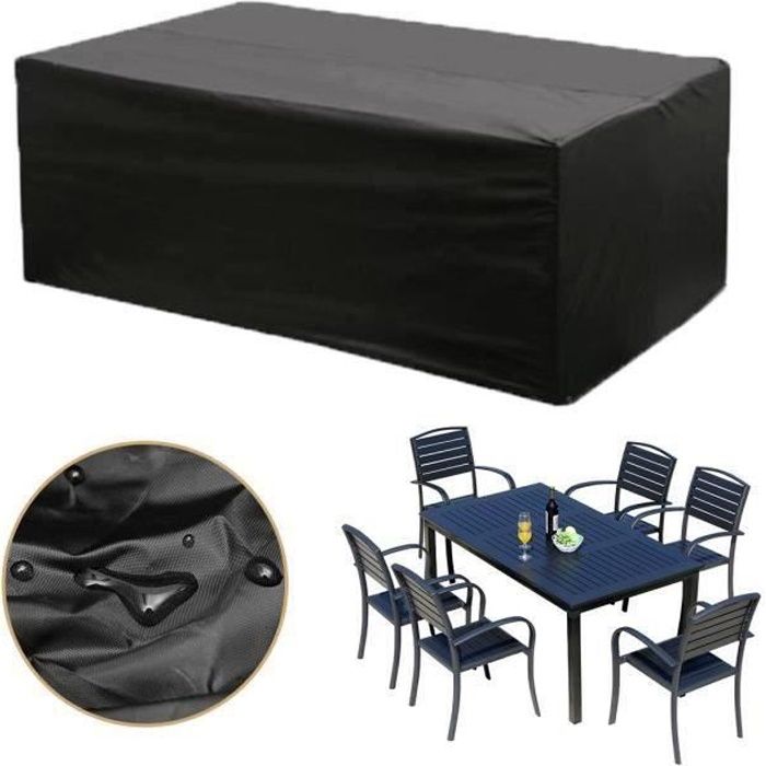 Premium Table de jardin Housse de protection bâche de B 160 cm x T 90 cm x H 70 cm Noir 