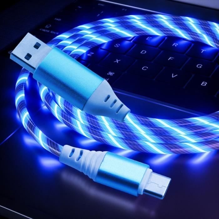 Câble De Charge Magnétique USB-C 2 Mètres – Rotation 360°, LED, Nylon Tressé – Rouge