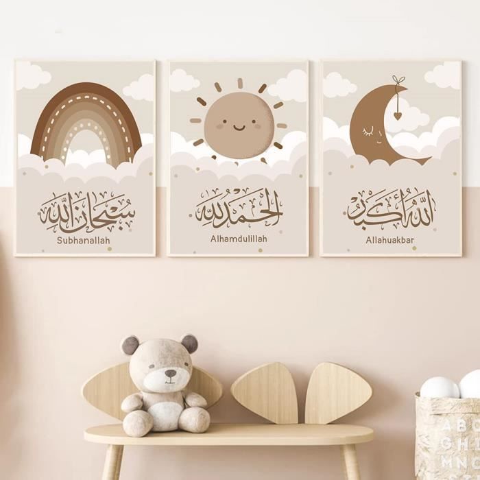 Lot De 6 Posters Boho Pour Chambre Enfant YOUIHOM - Arc-en-Ciel, Nuage, Lune, 21x30cm