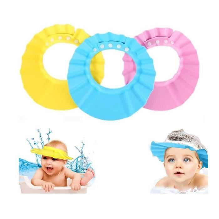 Chapeau Douche Bebe 3pcs Bonnet De Douche Bebe Reglable Visiere Bonnets De Bain Protection Shampooing Proteger Les Yeux Cdiscount Puericulture Eveil Bebe