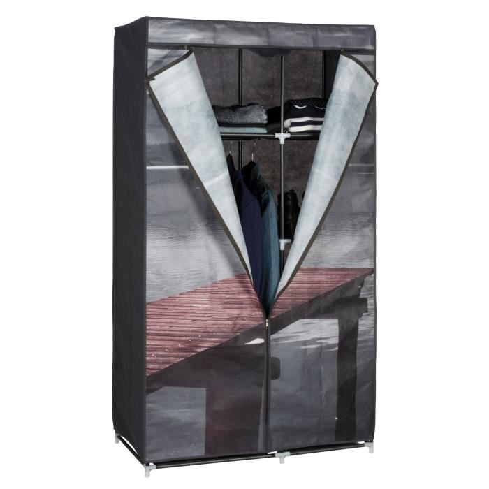 Armoire Penderie Souple Nomade 50 New York En Tissu 105x45x158 Cm