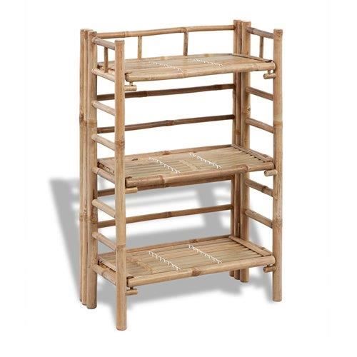 Étagère à plantes - vidaXL - 3 niveaux - Bambou - 56 x 30 x 85 cm - Marron