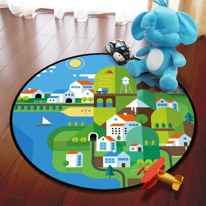 Tapis De Jeu Enfant ZOYIEP 100x100 Cm - Motif Arc-en-Ciel
