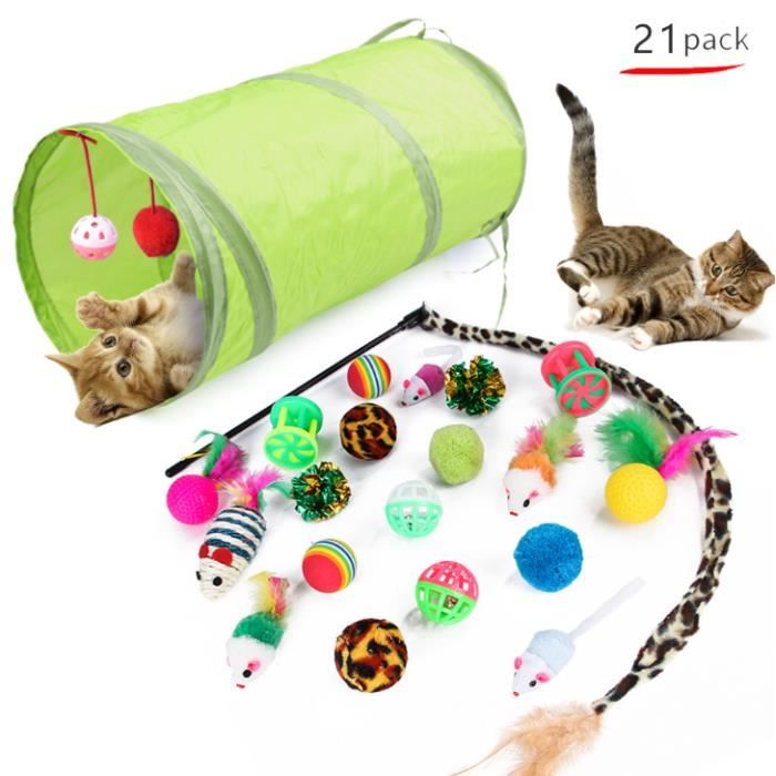 Jouets pour Chat Assortiments De Jouets pour Chat 21 Jouets pour Chat Teaser Jouet De Boule De Chat Tunnel Chat Jeu pour Chaton