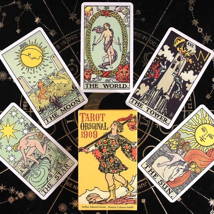 Fofeadm Cartes de tarot avec guide et sac de transport en lin, 78 cartes de tarot classiques originales avec des significations pour débutants à experts Fofeadm Cartes de tarot avec guide et sac de transport en lin, 78 cartes de tarot classiques originales avec des significations pour débutants à experts