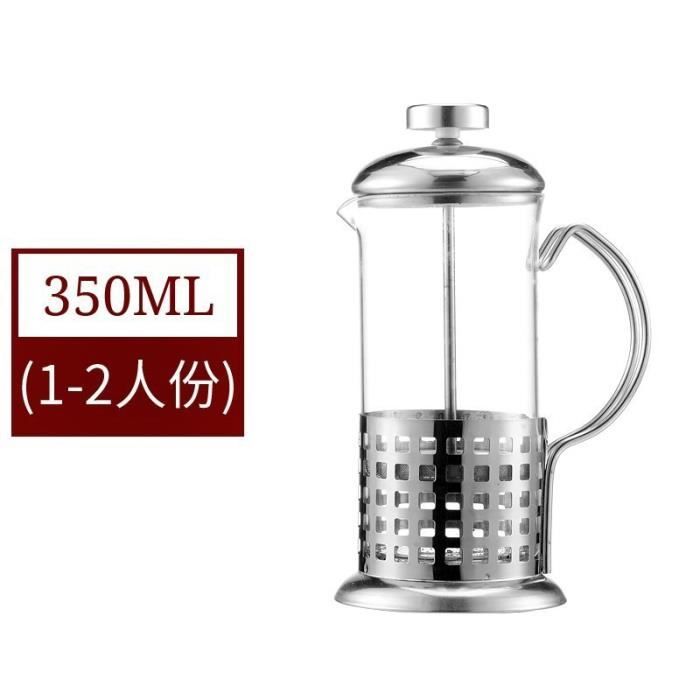 Cafetière à Pression Française En Verre Borosilicate – 600 Ml – Acier Inoxydable Et Verre – Pour Café Et Thé - 7