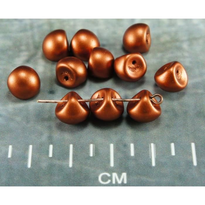 12pcs Picasso Champignon Bouton Tchèque Perles De Verre 9 mm x 8 mm