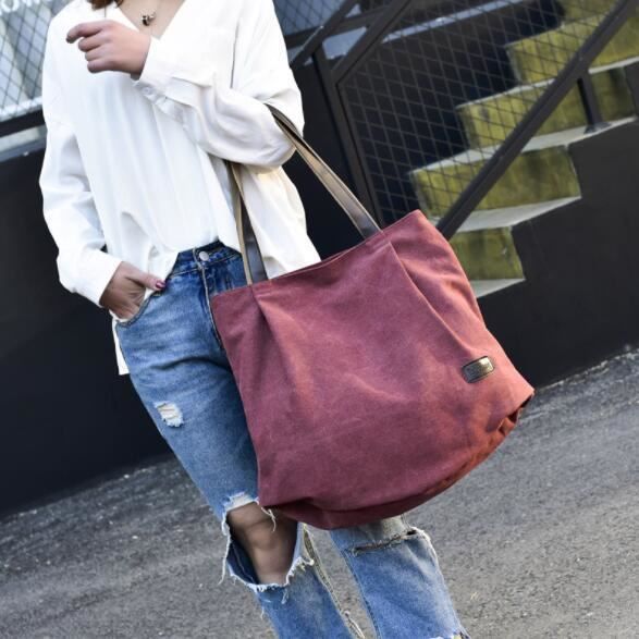 Mode dames toile sac bandouli re grande capacit sac fourre tout