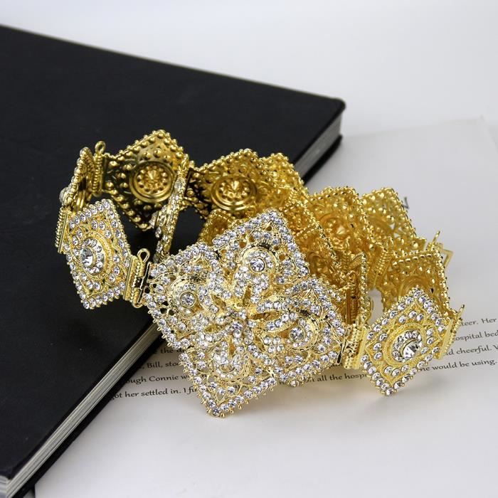 XY341OR Ceinture De Caftan En M tal Avec Strass Prismatique