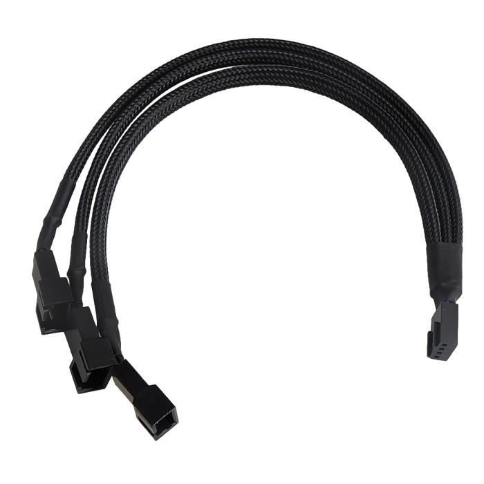 Câble d'extension noir pour ventilateur d'ordinateur de connecteur PWM