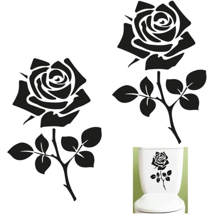 2 PCs Toilets Fleurs Décalcomanie, Fleur Toilette Autocollants Mur Art Stickers Muraux Amovible Salle De Bains Home Room Decor Prática | Leroy Merlin