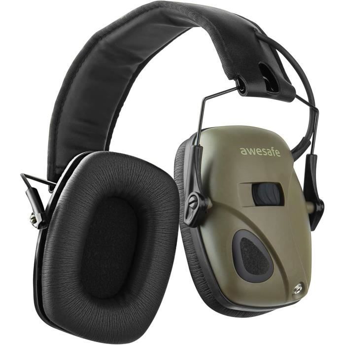 Vert Avec boite - Cache oreilles de tir électronique pliable, Casque