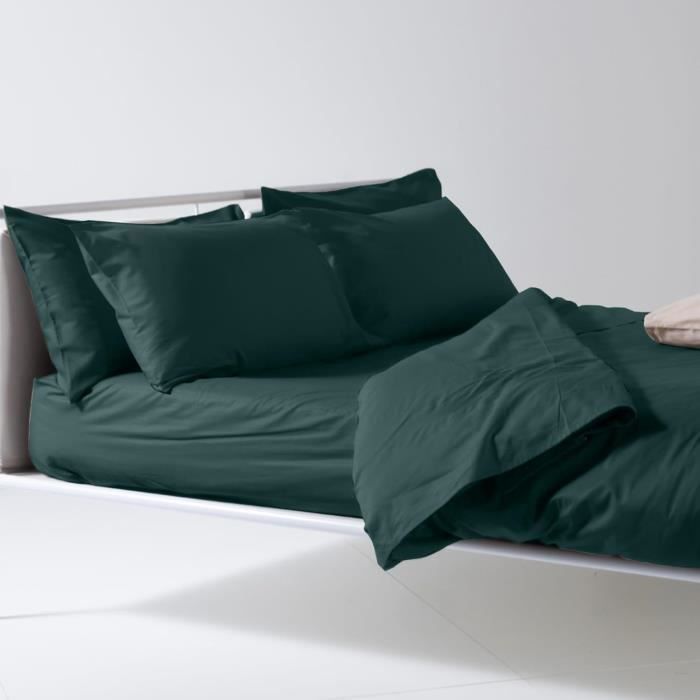 Basic Line - Parure De Lit Simple En Coton - Drap Housse 150 X 295 Cm